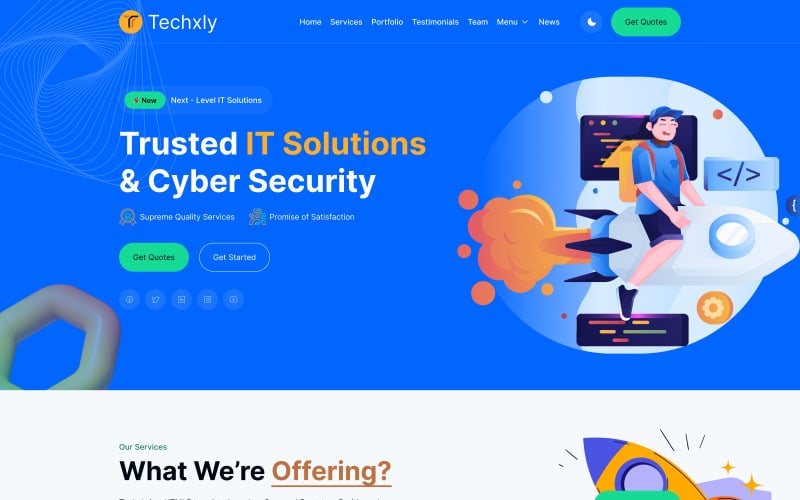 Techxly | IT megoldások és üzleti szolgáltatások Többcélú reszponzív webhelysablon