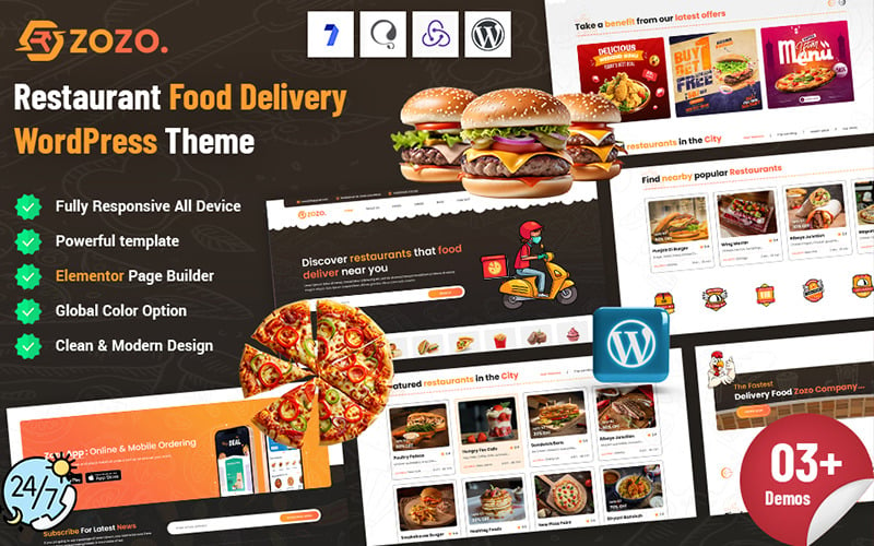 Zozo - Motyw WordPress dla Dostawy Jedzenia z Restauracji