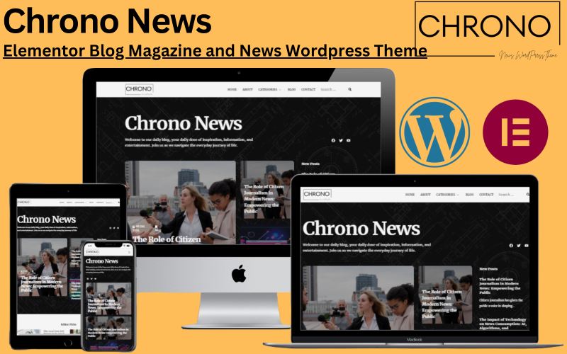 Chrono News – časopis Elementor Blog Magazine a téma WordPress News