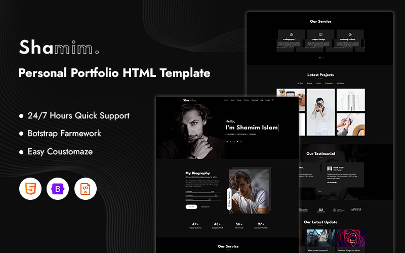 Shamim – Webbplatsmall för personlig portfölj