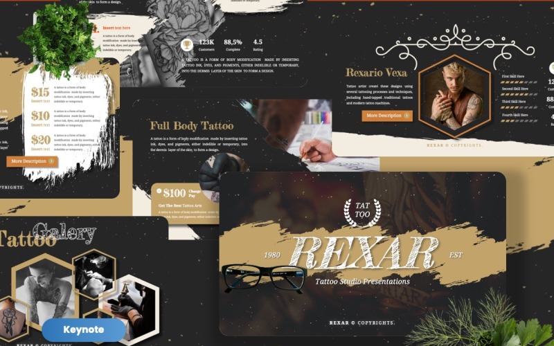 Rexar - Plantillas de Keynote para Tattoo Studio