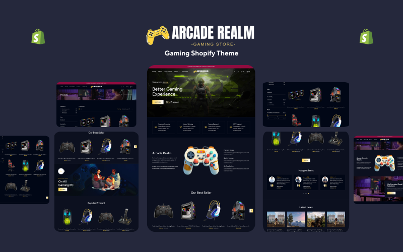 Arcade Realm – Gaming Store Shopify téma