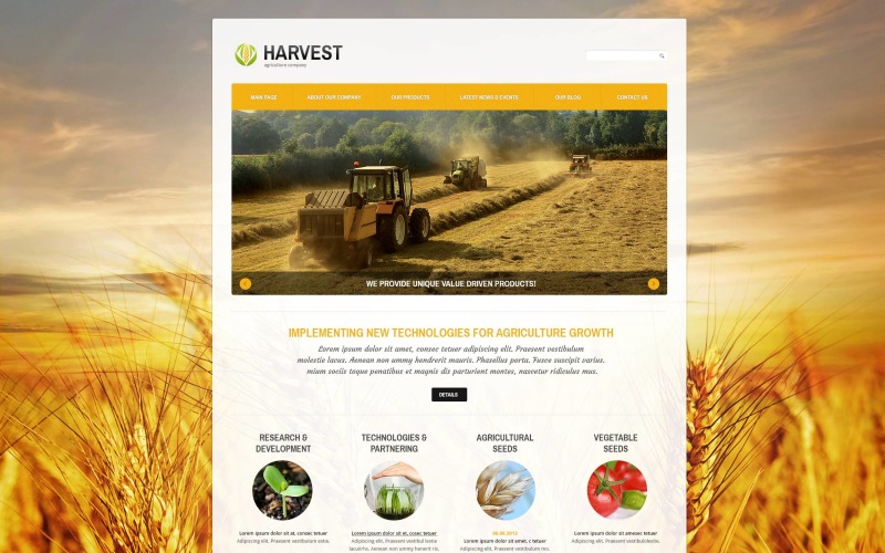 Modelo Joomla responsivo para agricultura