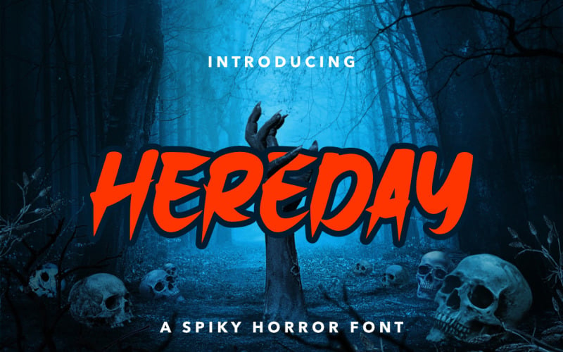 Hereday a Spiky Horror Font