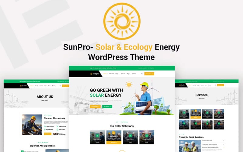 Sunpro - WordPress-thema voor zonne-energie, milieu en echologie