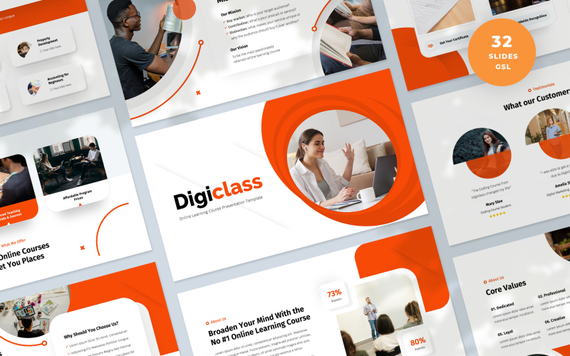 DigiClass Prezentacja Klasy Online Szablon Google Slides