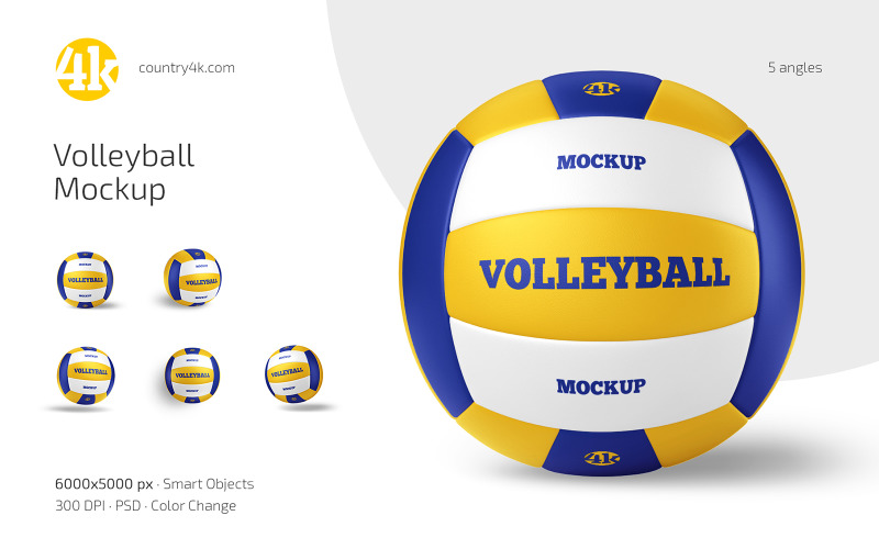 Volleyboll boll mockup set