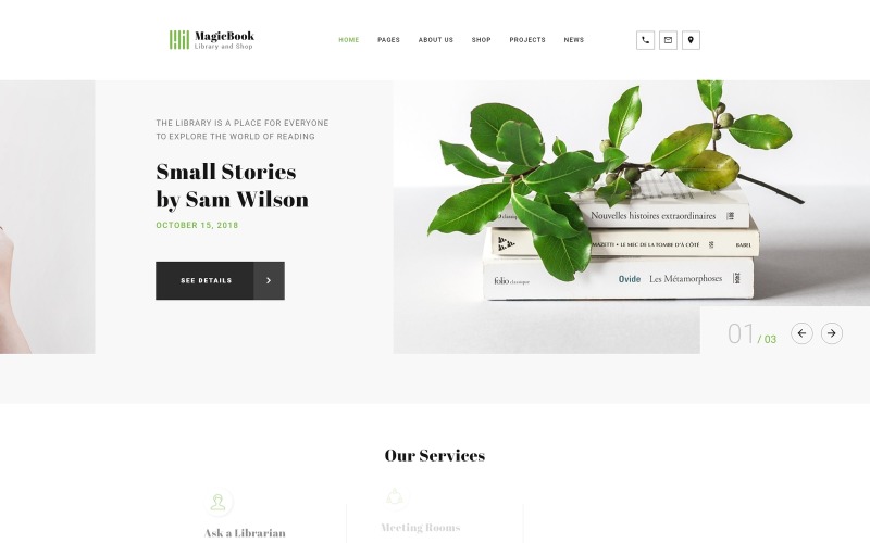 MagicBook - Modelo de site HTML5 para biblioteca e loja