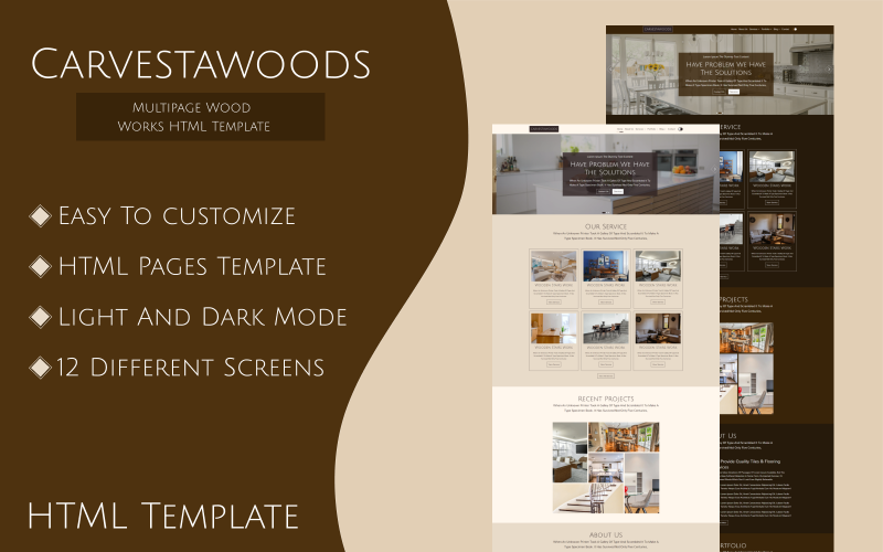 CarvestaWoods - Premium Multipage Woodwork HTML Template