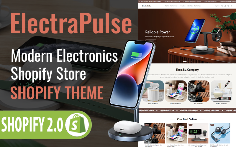 ElectraPulse – elektronika a gadgety Víceúčelový Shopify responzivní motiv 2.0 – podpora RTL