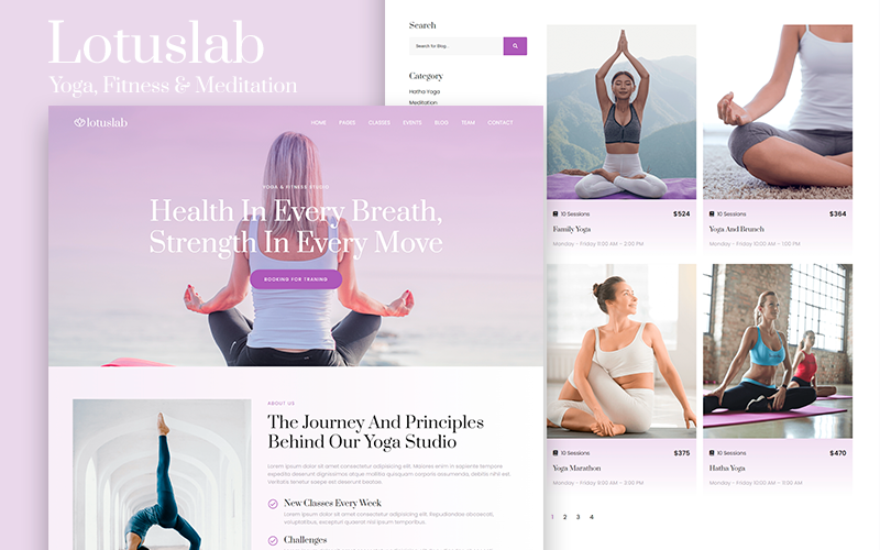 Lotuslab - Modèle HTML5 pour le yoga, le fitness et la méditation