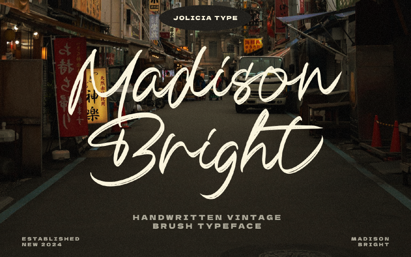 Madison Bright | Handwritten Vintage Brush Font