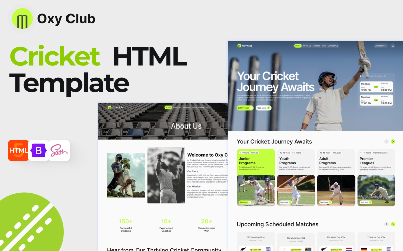 Oxy Club - Cricket Sportclub HTML5 Website Sjabloon