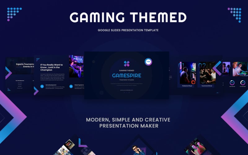 Gamespire — Шаблон Google Slides на игровую тематику