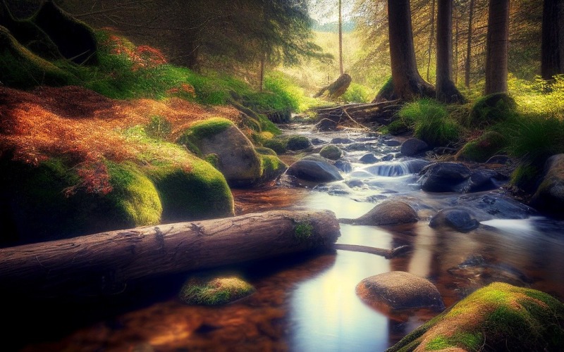 Ambient small Creek running Water