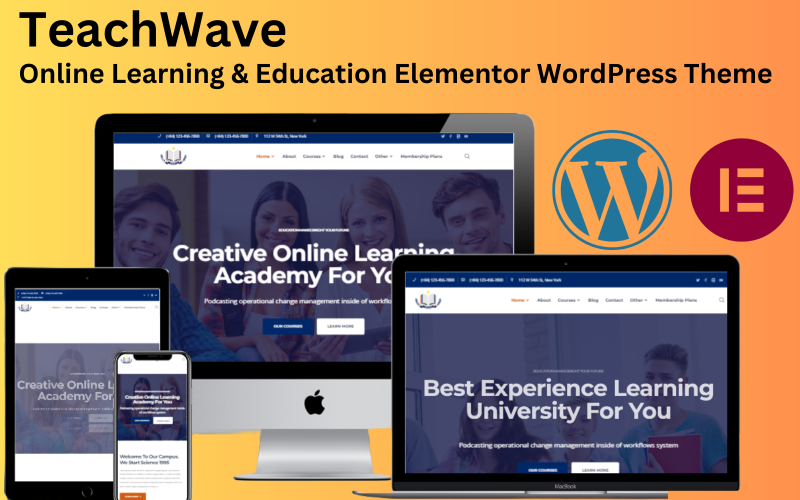 TeachWave - Tema Elementor de WordPress para educación y aprendizaje en línea