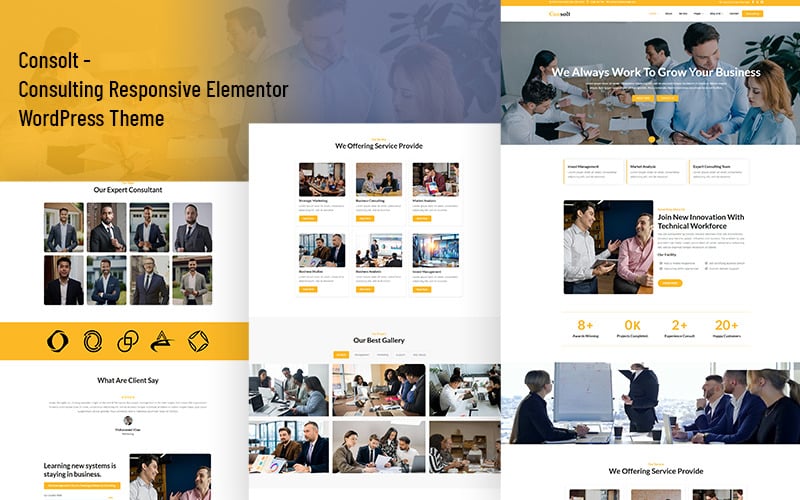 Consolt - Konsultingowy responsywny motyw WordPress Elementor
