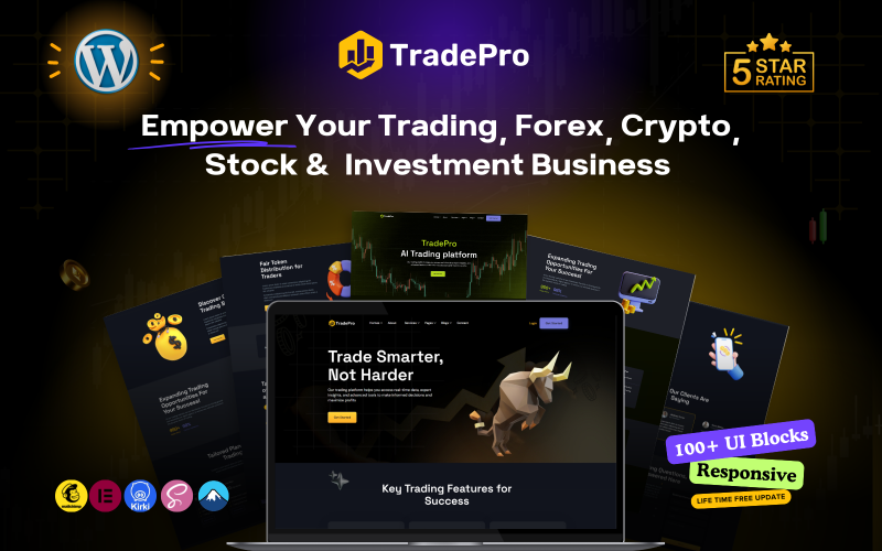 TradePro – uniwersalny motyw WordPress dla rynku Forex, kryptowalut, akcji, ETF-ów i inwestycji handlowych