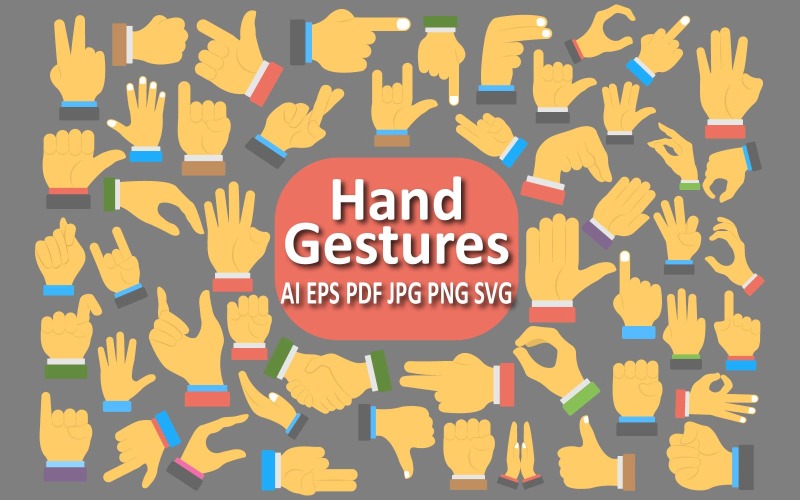 Hand Gestures Icon Set for Communication and Interaction Designs