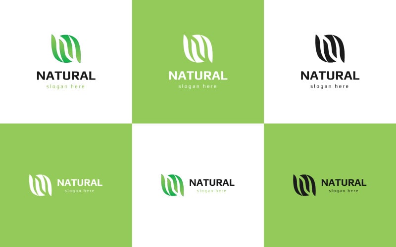 Diseño de logotipo con la letra 'N' natural para moda y belleza