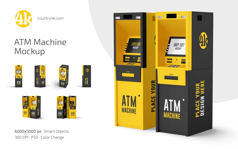 ATM Machine Mockup PSD Template