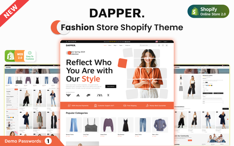 Dapper - Shopify 2.0 Nowoczesny motyw sklepu modowego