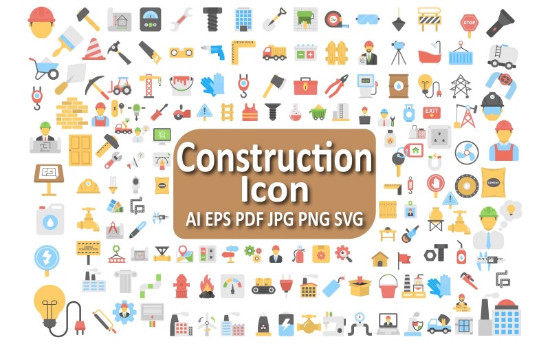 Ensemble d'icônes industrielles et de construction pour les projets d'ingénierie et de développement