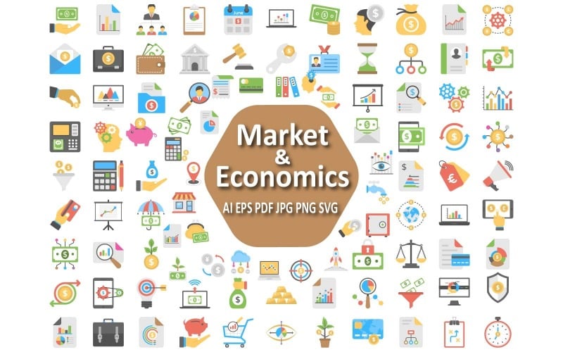 Market and Economics Icon Set for Financial and Business Projects