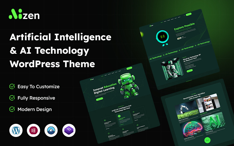 Aizen – Tema WordPress per intelligenza artificiale e tecnologia AI