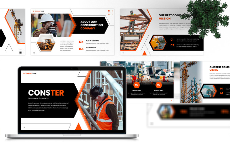 Conster - Plantilla de Google Slides sobre construcción