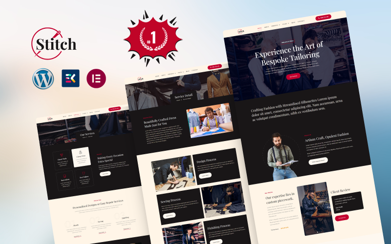 Stitch Tailor & Handcraft šablona WordPress Elementor Template