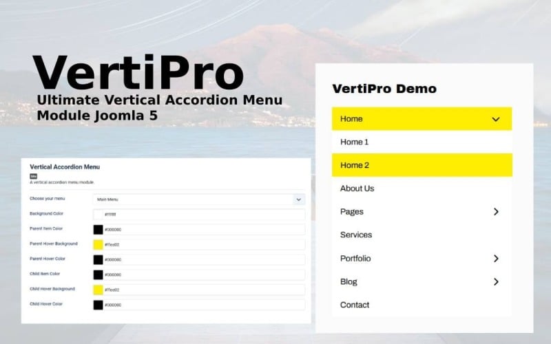 VertiPro - Módulo de menu acordeão vertical definitivo Joomla 5