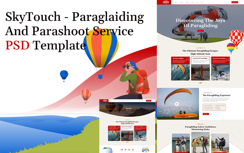 SkyTouch - Paragliding and parashoot PSD template