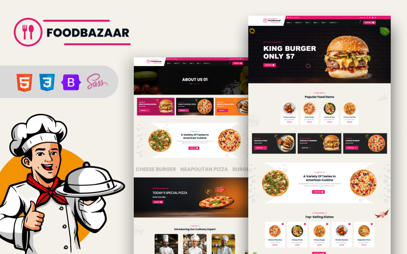 FoodBazaar - Fastfood & Restaurants HTML5-sjabloon