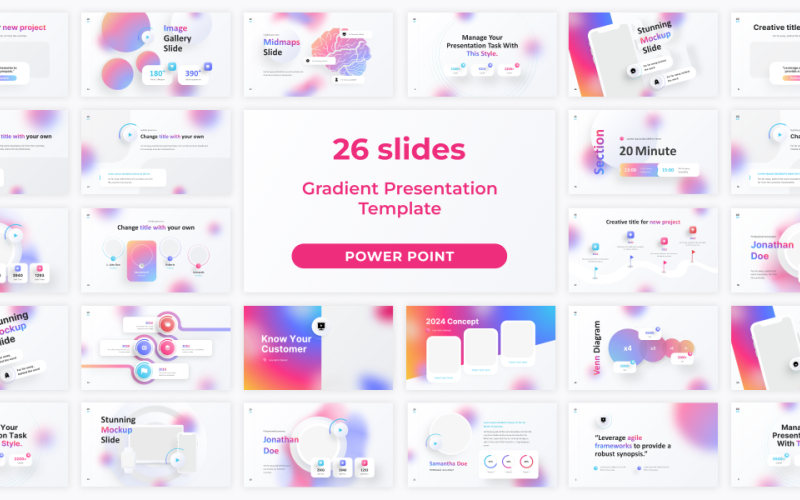 Modello PowerPoint animato con gradiente