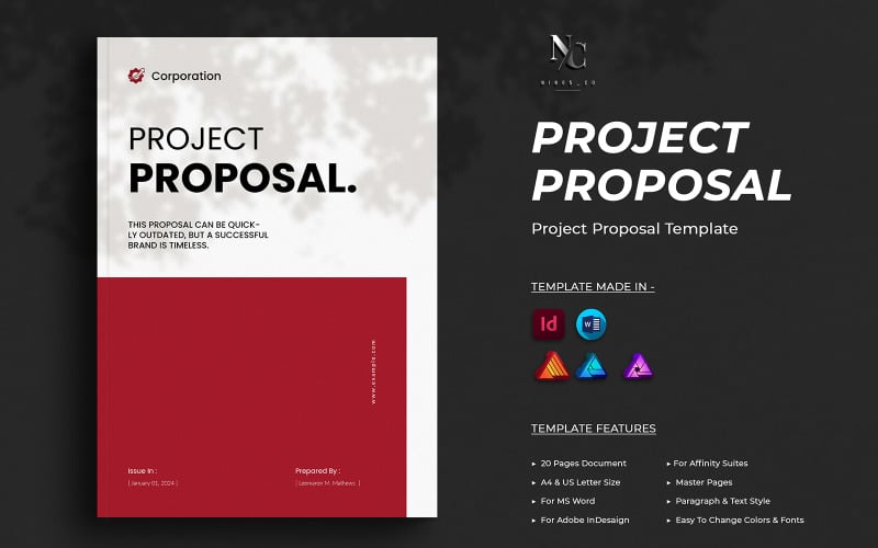 Project Proposal Template US, A4 Size