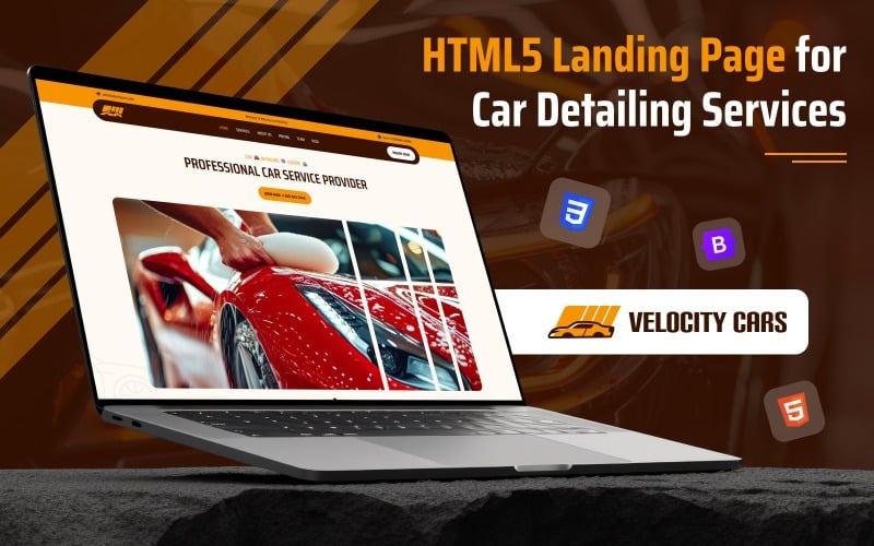 Velocity Cars - Premium HTML5 Landing Page for Car Detailing