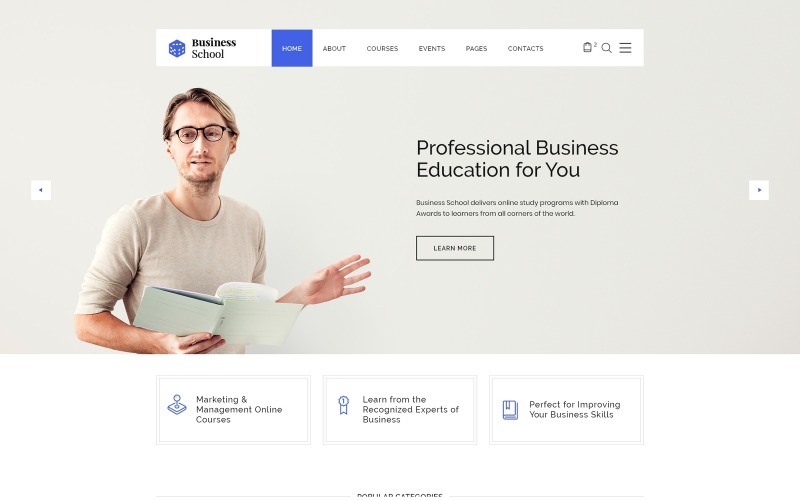 Business School - E-learning többoldalas HTML webhelysablon