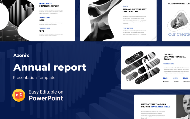 Aznoix - Modèle de présentation PowerPoint du rapport annuel