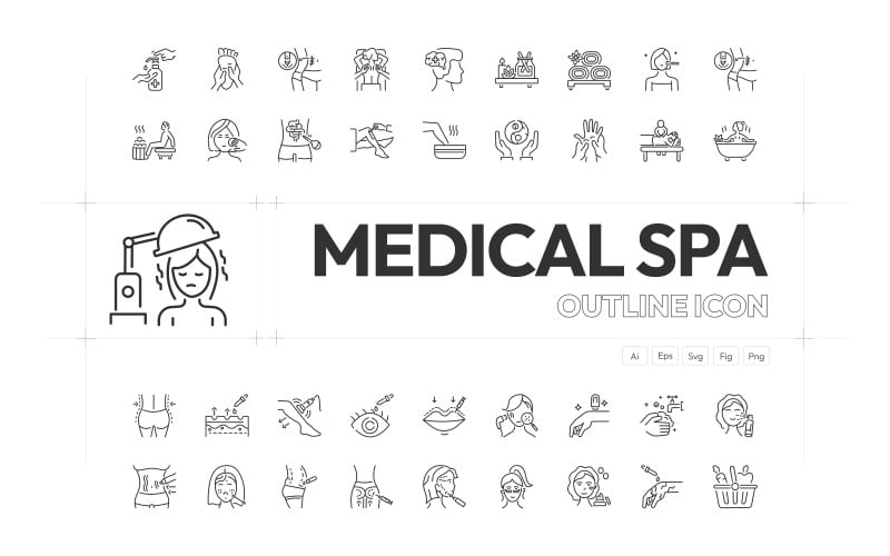 Modern Med Spa Line Icons