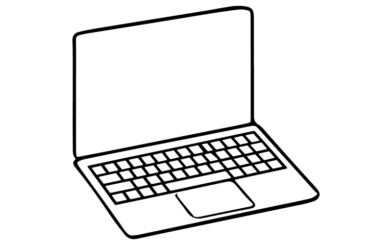 A laptop silhouette art illustration