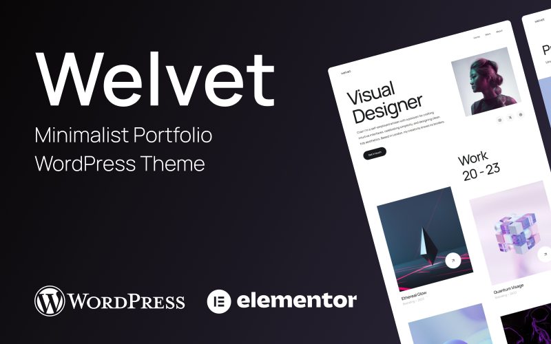 Welvet – Minimalistisches Portfolio-WordPress-Theme