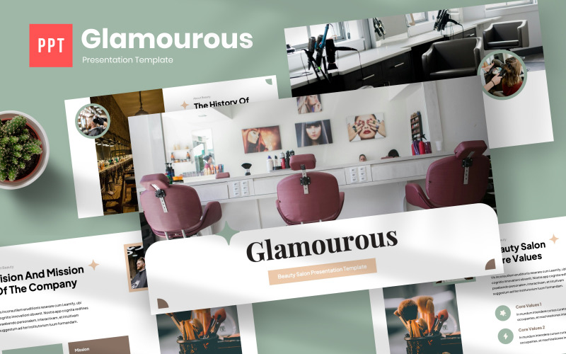 Glamourous – Modèle PowerPoint de salon de beauté