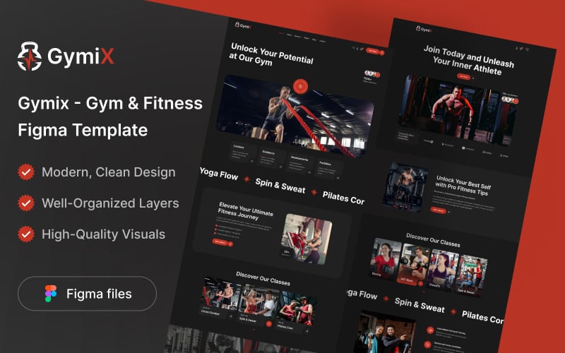 Gymix - Gym & Fitness Figma Template