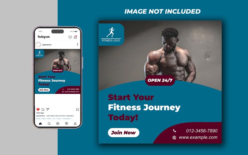 Yoga Fitness Gym Promocional Mídia Social PSD Raster Banner Template - Template 08