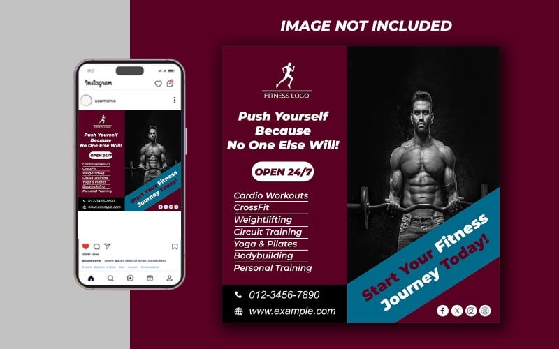 Yoga Fitness Gym Promotional Social Media PSD Raster Banner Mall - Mall 10