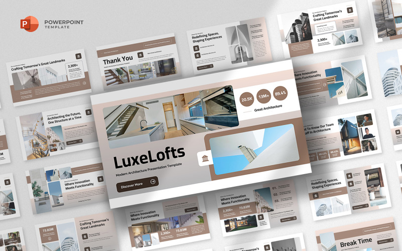 Luxelofts - Modelo de Powerpoint de Arquitetura Moderna