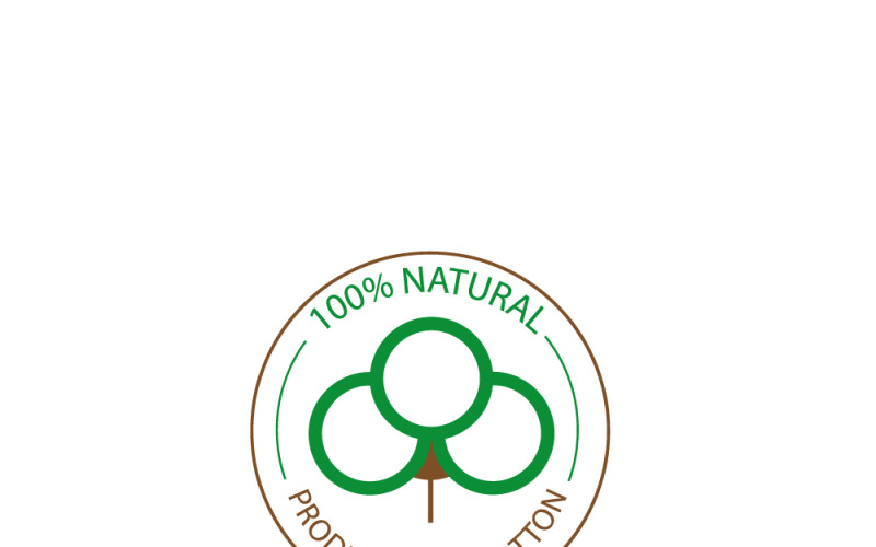 Symbol bawełny. Szablon logo Bawełna organiczna.