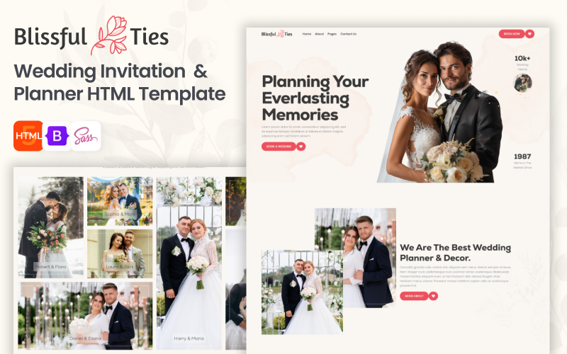 Blissful cravatte - Modello HTML per wedding planner ed eventi