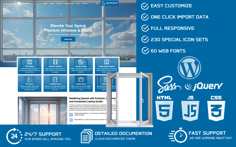 Windora - тема WordPress для вікон і дверей